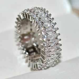 NEW💍18K Gold Baguette Round&Diamond Eternity Ring